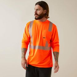 Image of MEN'S Ariat Long Sleeve Rebar Hi-Vis ANSI Tee - 10043822