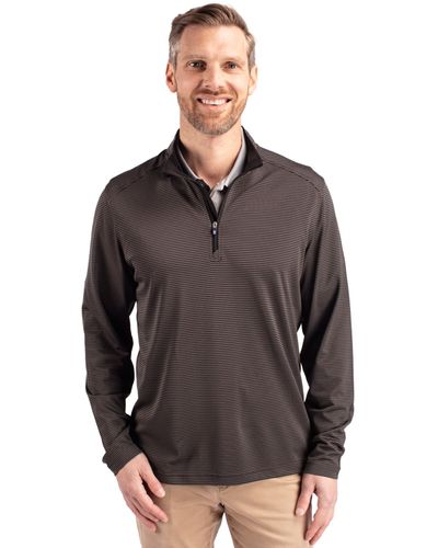 MEN'S BIG & TALL Cutter & Buck Virtue Eco Pique Micro Stripe Recycled 1/4 Zip - BCK01258 image thumbnail