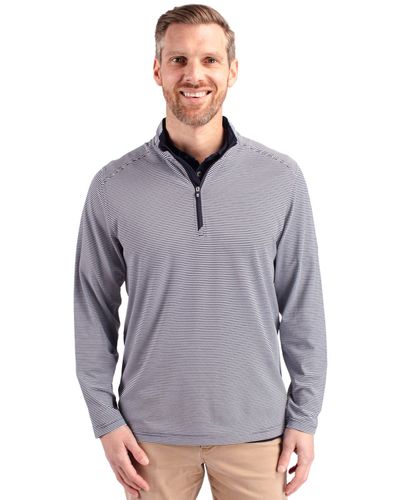 MEN'S BIG & TALL Cutter & Buck Virtue Eco Pique Micro Stripe Recycled 1/4 Zip - BCK01258 image thumbnail