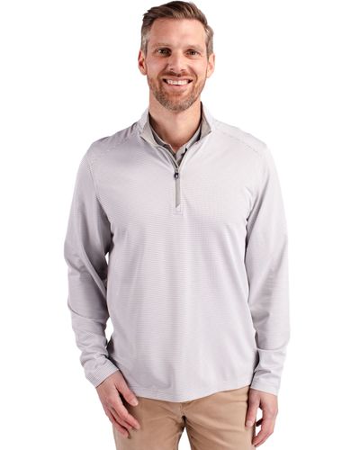 MEN'S BIG & TALL Cutter & Buck Virtue Eco Pique Micro Stripe Recycled 1/4 Zip - BCK01258 image thumbnail