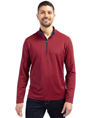 MEN'S BIG & TALL Cutter & Buck Virtue Eco Pique Micro Stripe Recycled 1/4 Zip - BCK01258 image thumbnail
