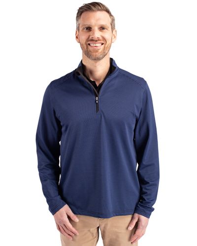 MEN'S BIG & TALL Cutter & Buck Virtue Eco Pique Micro Stripe Recycled 1/4 Zip - BCK01258 image thumbnail