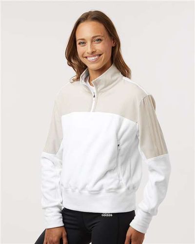 LADIES Adidas Fleece 1/4 Zip - A601 image thumbnail