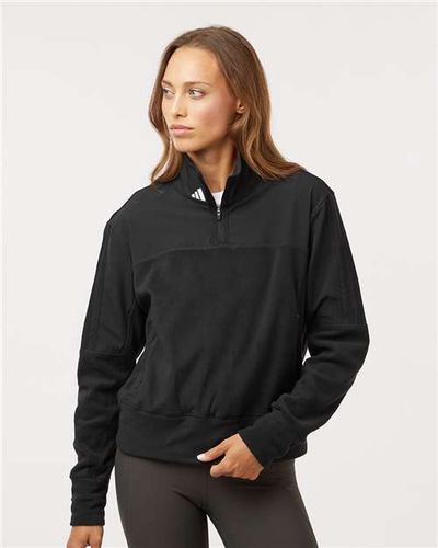 LADIES Adidas Fleece 1/4 Zip - A601 image thumbnail