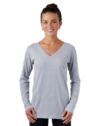 LADIES Enza Essential Long Sleeve V-Neck Tee - EZ032 image thumbnail
