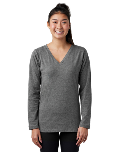 LADIES Enza Essential Long Sleeve V-Neck Tee - EZ032 image thumbnail