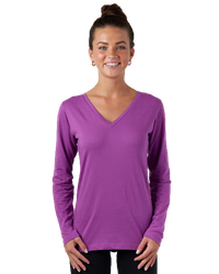Image of LADIES Enza Essential Long Sleeve V-Neck Tee - EZ032