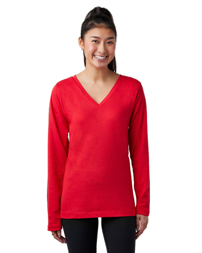 LADIES Enza Essential Long Sleeve V-Neck Tee - EZ032 image thumbnail