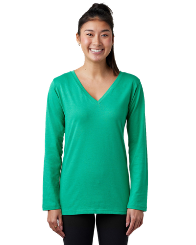 LADIES Enza Essential Long Sleeve V-Neck Tee - EZ032 image thumbnail