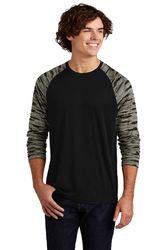 Image of MEN'S Sport-Tek Drift Camo Colorblock Long Sleeve Tee - ST376LS front