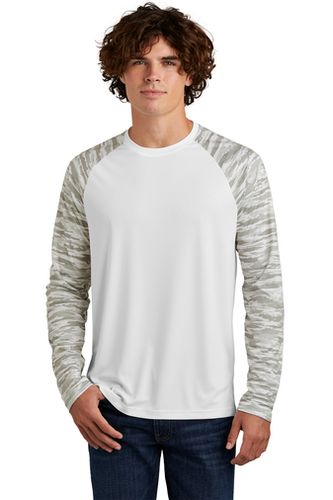 MEN'S Sport-Tek Drift Camo Colorblock Long Sleeve Tee - ST376LS front image thumbnail