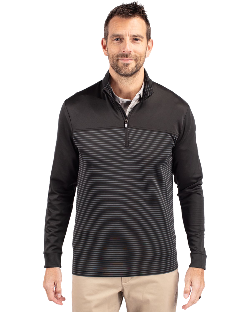 MEN'S BIG & TALL Cutter & Buck Traverse Stretch Eco Stripe 1/4 Zip - BCK00088 primary image