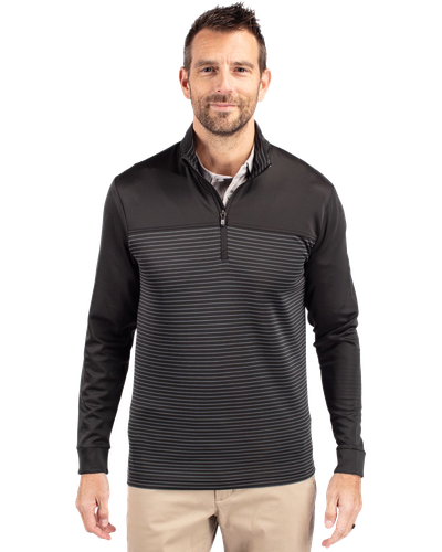 MEN'S BIG & TALL Cutter & Buck Traverse Stretch Eco Stripe 1/4 Zip - BCK00088 image thumbnail
