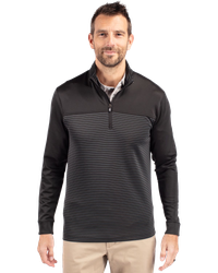 Image of MEN'S BIG & TALL Cutter & Buck Traverse Stretch Eco Stripe 1/4 Zip - BCK00088