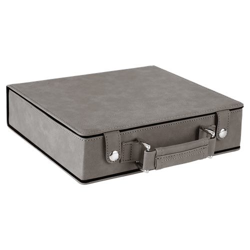 Grey Leatherette 100 Chip Poker Set - PKR305 image thumbnail