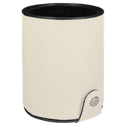 Image of White Leatherette Dice Cup with 5 Dice - GFT1023