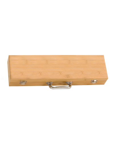 3-Piece Bamboo BBQ Set in Bamboo Case - BBQ02A image thumbnail