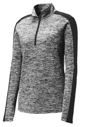 Image of Ladies Electric Heather Colorblock 1/4 Zip
