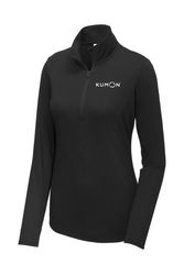 Image of Ladies Tri-Blend Wicking 1/4 Zip Pullover
