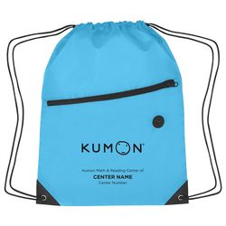 Image of Sports Drawstring Backpack with Front Zipper