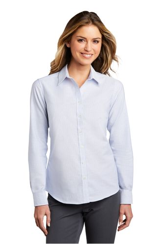 Port Authority Ladies SuperPro Oxford Stripe Shirt. LW657 image thumbnail Port Authority Ladies SuperPro Oxford Stripe Shirt. LW657 image thumbnail