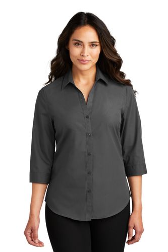 Port Authority Ladies 3/4-Sleeve Carefree Poplin Shirt. LW102 image thumbnail