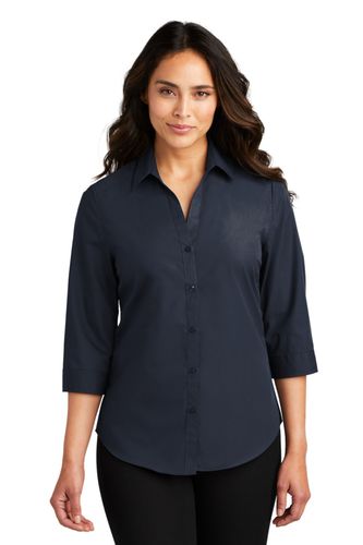 Port Authority Ladies 3/4-Sleeve Carefree Poplin Shirt. LW102 image thumbnail