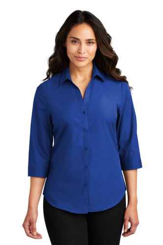 Port Authority Ladies 3/4-Sleeve Carefree Poplin Shirt. LW102 image thumbnail