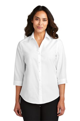 Port Authority Ladies 3/4-Sleeve Carefree Poplin Shirt. LW102 image thumbnail