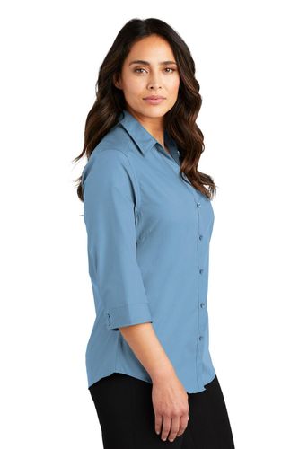 Port Authority Ladies 3/4-Sleeve Carefree Poplin Shirt. LW102 image thumbnail