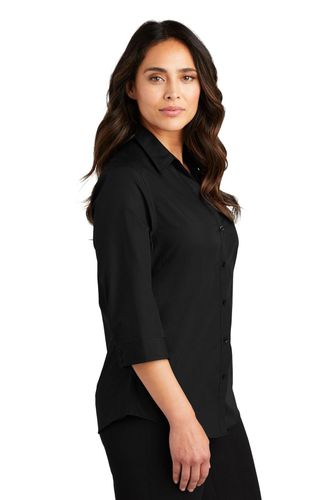 Port Authority Ladies 3/4-Sleeve Carefree Poplin Shirt. LW102 image thumbnail