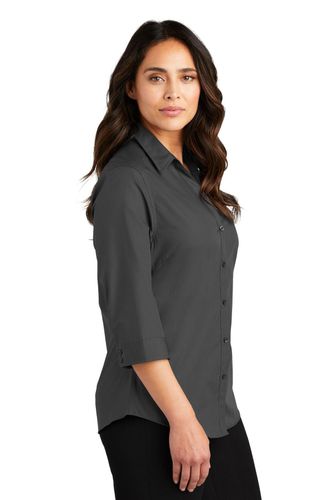 Port Authority Ladies 3/4-Sleeve Carefree Poplin Shirt. LW102 image thumbnail