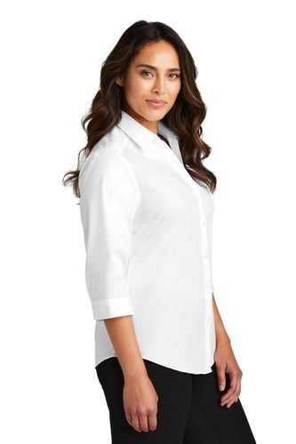 Port Authority Ladies 3/4-Sleeve Carefree Poplin Shirt. LW102 image thumbnail
