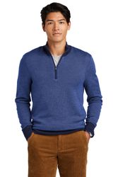 Image of Brooks Brothers Washable Merino Birdseye 1/4-Zip Sweater BB18412