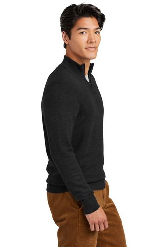 Brooks Brothers Washable Merino Birdseye 1/4-Zip Sweater BB18412 image thumbnail