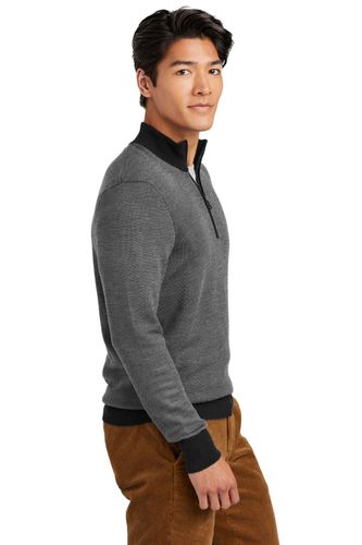 Brooks Brothers Washable Merino Birdseye 1/4-Zip Sweater BB18412 image thumbnail