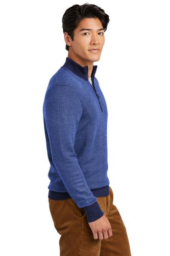 Brooks Brothers Washable Merino Birdseye 1/4-Zip Sweater BB18412 image thumbnail