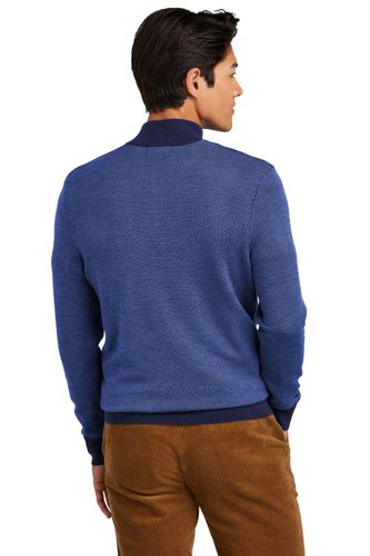 Brooks Brothers Washable Merino Birdseye 1/4-Zip Sweater BB18412 image thumbnail