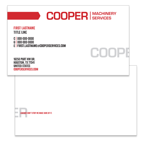 Cooper Machinery Services Business Cards (Box of 250) image thumbnail