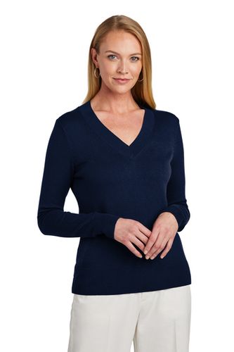 Brooks Brothers® Womens Cotton Stretch V-Neck Sweater image thumbnail