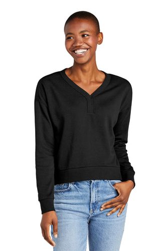 District® Women’s Perfect Tri® Fleece V-Neck Sweatshirt image thumbnail