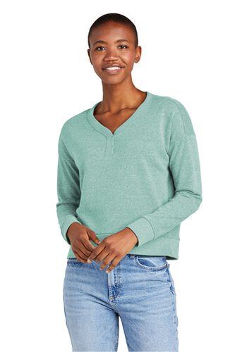 District® Women’s Perfect Tri® Fleece V-Neck Sweatshirt image thumbnail