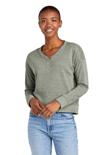 District® Women’s Perfect Tri® Fleece V-Neck Sweatshirt image thumbnail