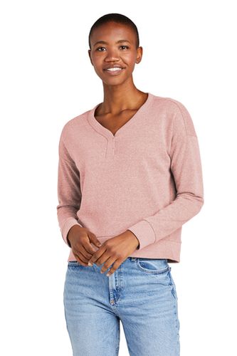 District® Women’s Perfect Tri® Fleece V-Neck Sweatshirt image thumbnail