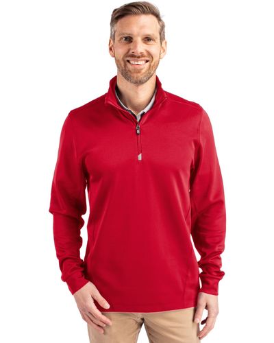 Cutter & Buck Traverse Stretch Eco Quarter Zip Mens Pullover image thumbnail