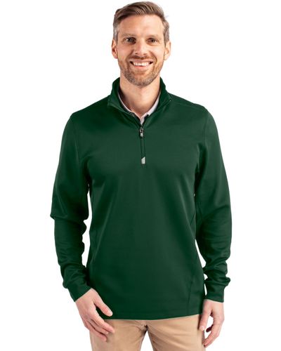 Cutter & Buck Traverse Stretch Eco Quarter Zip Mens Pullover image thumbnail