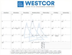 Image of Westcor Branded 2026 Desk Pad Calendar 