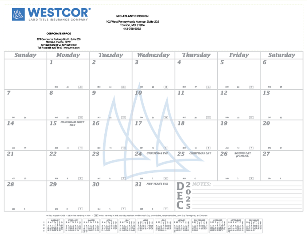Westcor Regional Office 2026 Branded Desk Pad Calendar primary image