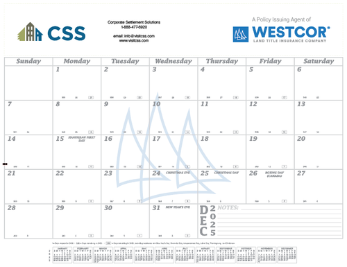 Westcor Co-Branded 2026 Desk Pad Calendar  image thumbnail