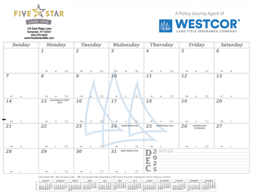 Westcor Co-Branded 2026 Desk Pad Calendar  image thumbnail